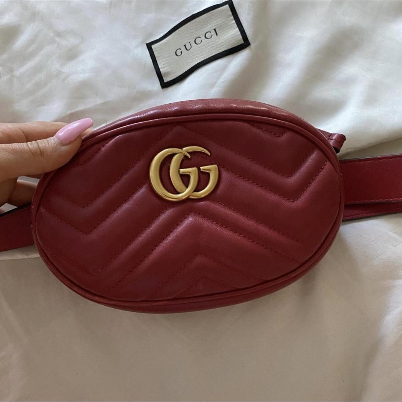 Gucci red waist discount bag