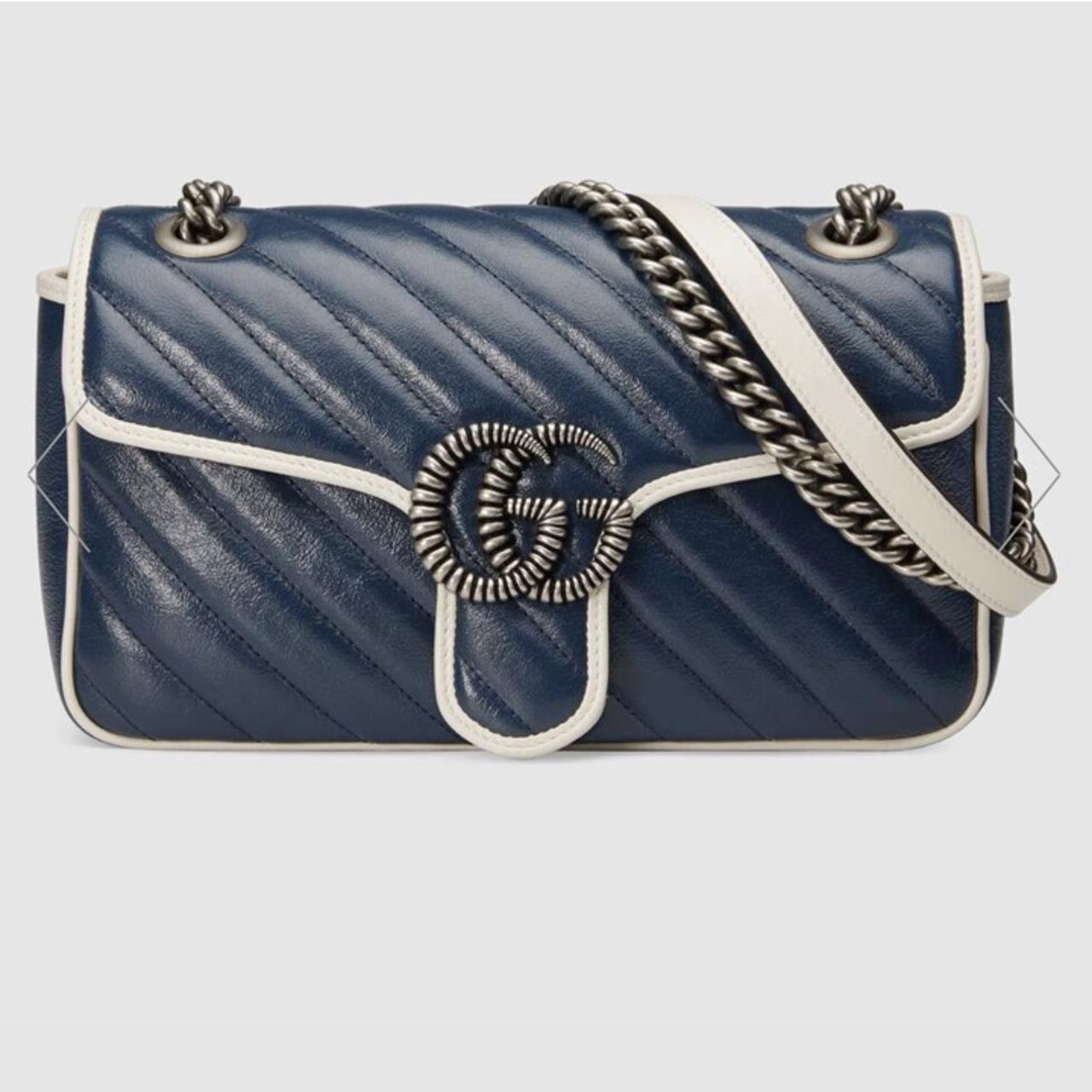 Gg marmont small shoulder bag blue new arrivals