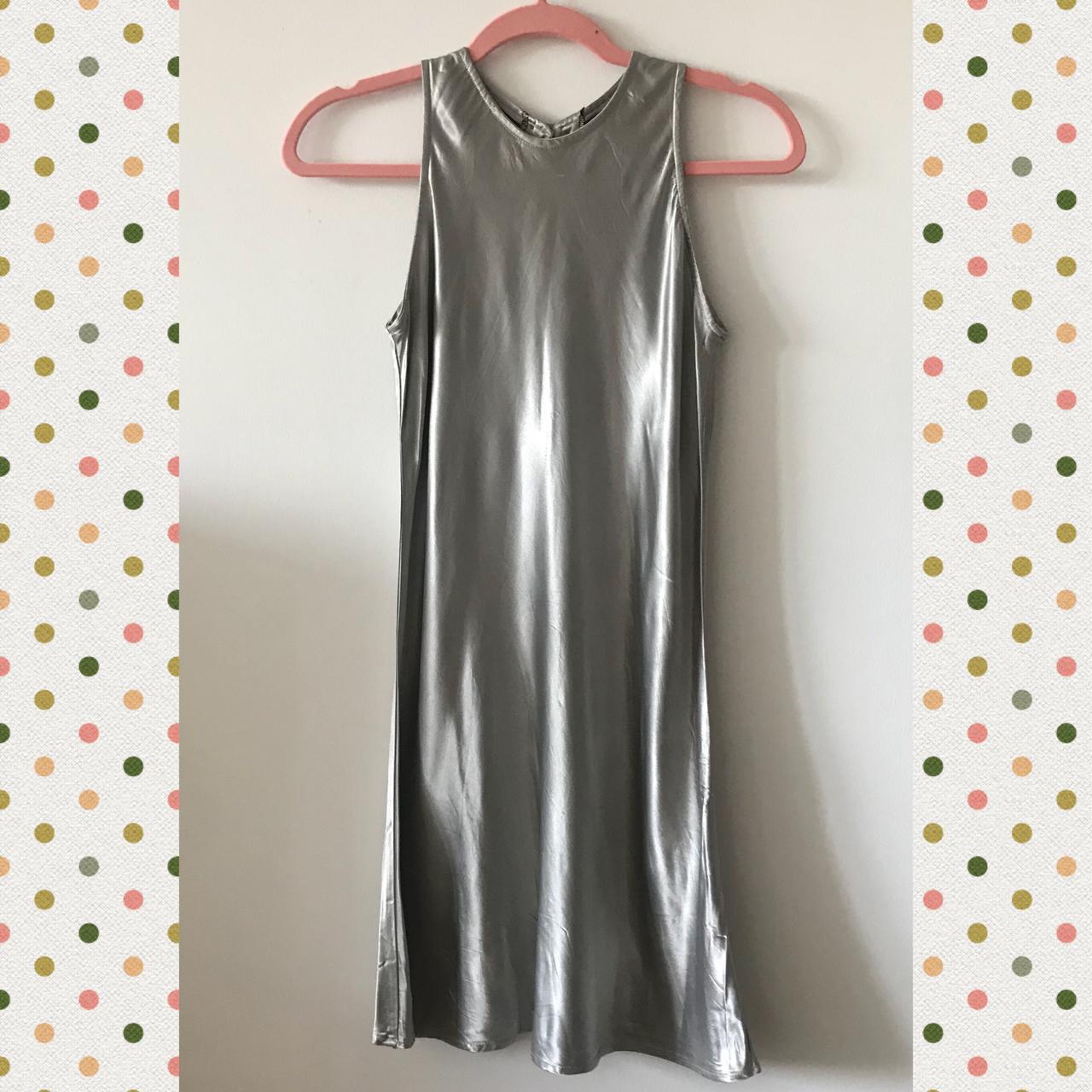 90s Silver Metallic Dress All That Jazz Petite #90s... - Depop