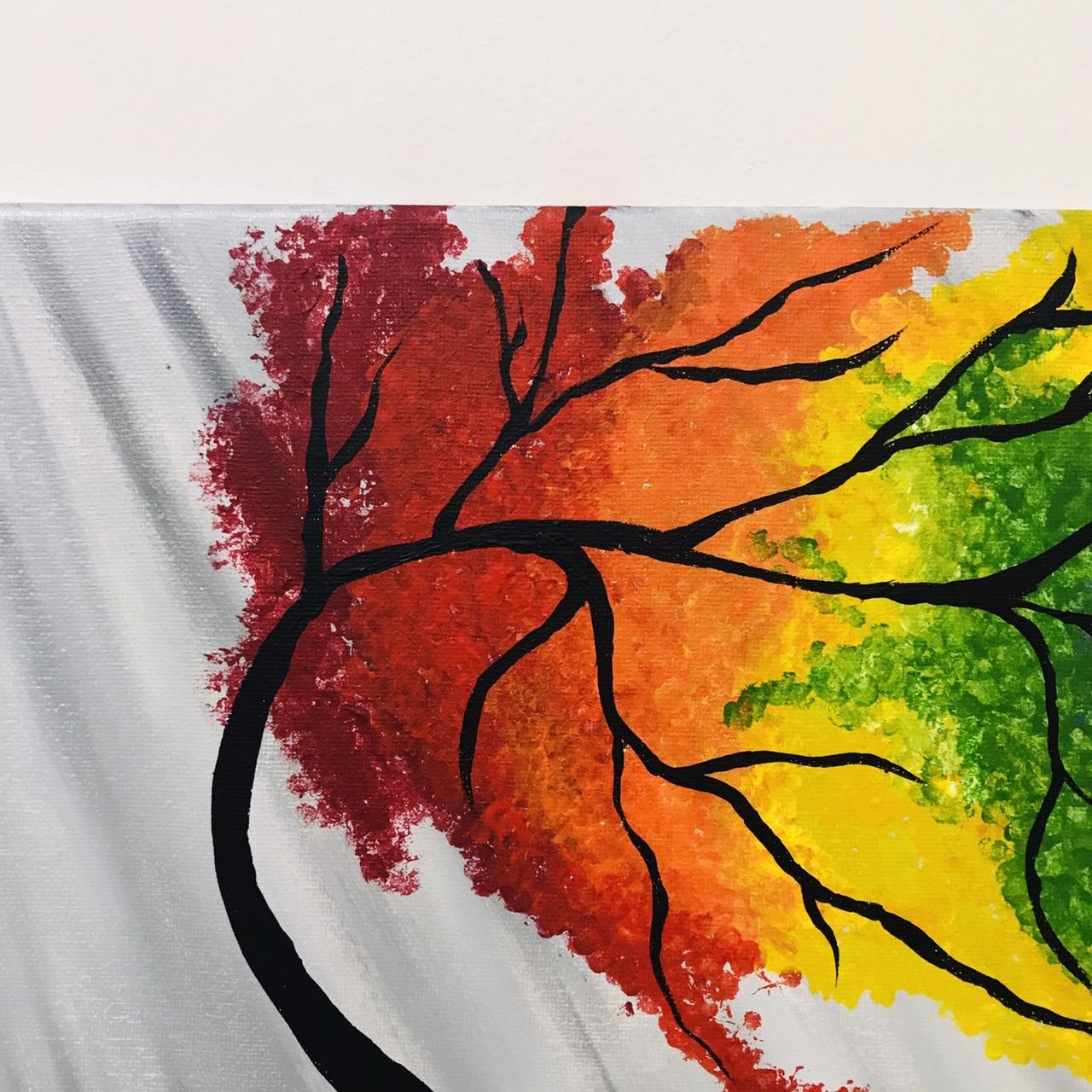 rainbow willow tree painting