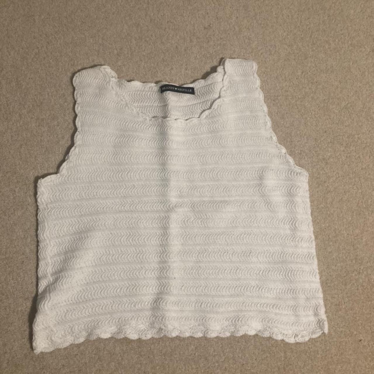 Brandy Melville white tank top/ crop top - Depop