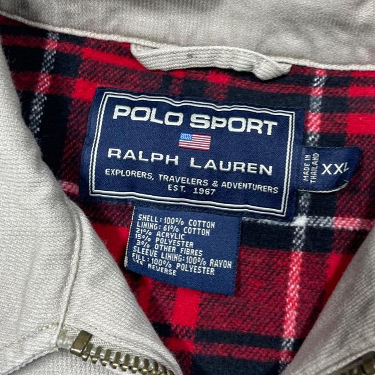 90s Polo Sport Ralph Lauren Khaki Insulated Zip Up... - Depop