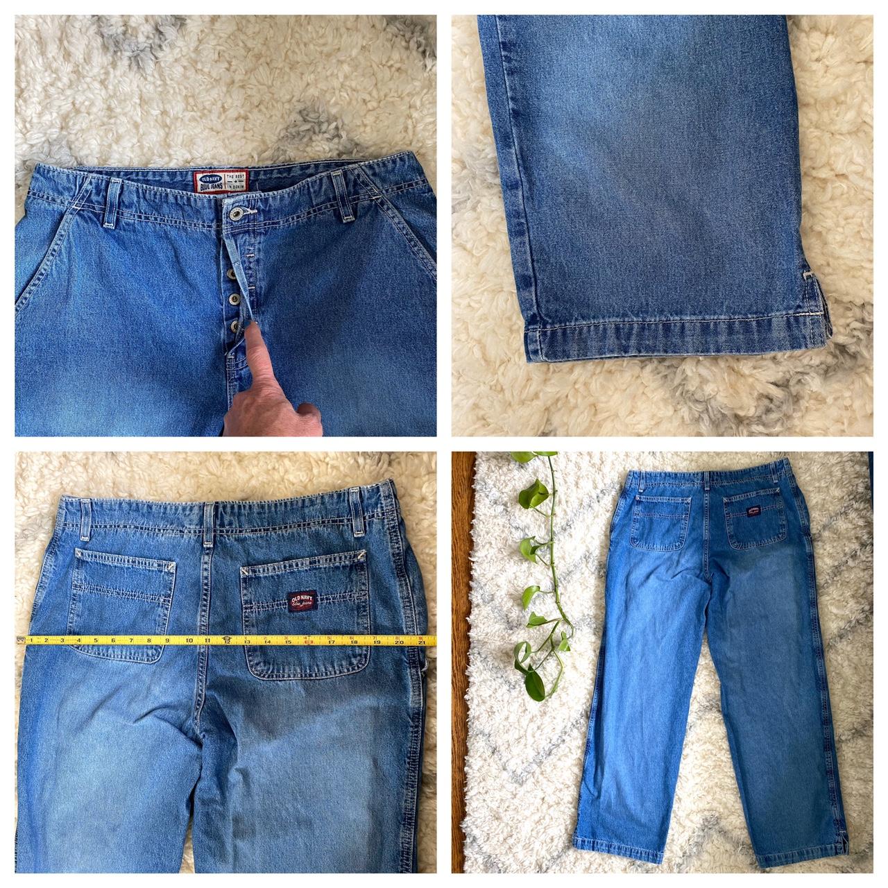 Vintage Wide Leg Y2k Style Old Navy Jeans With Sweet... - Depop