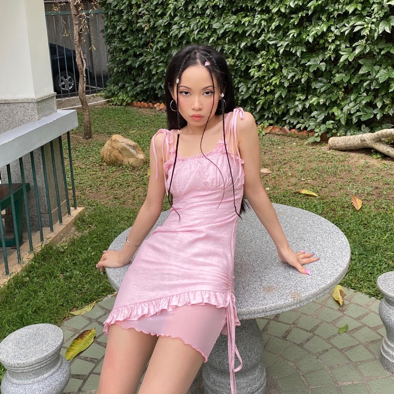 💗Pink peach two-piece dress💗 Two sets that can be... - Depop