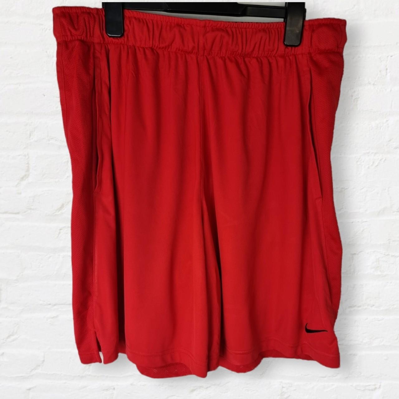 nike-shorts-red-dri-fit-shorts-with-black-logo-depop