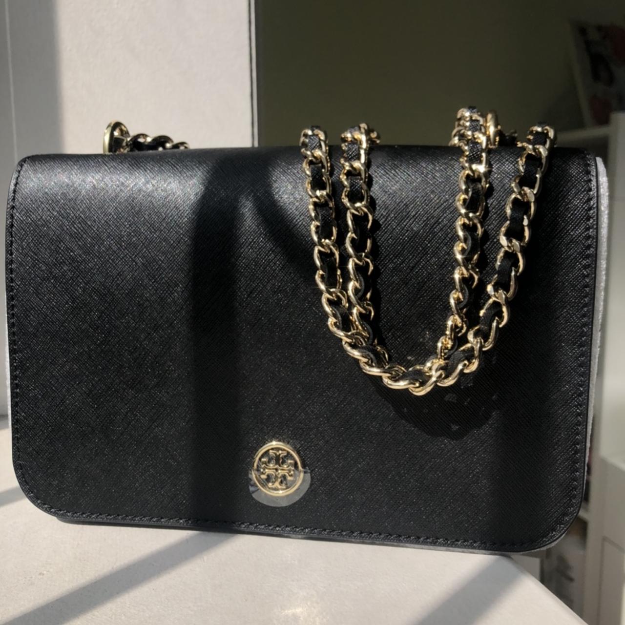 Tory Burch Leather Gold Chain Purse. - Depop