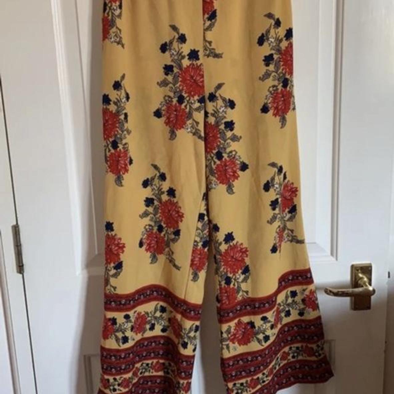 yellow palazzo trousers