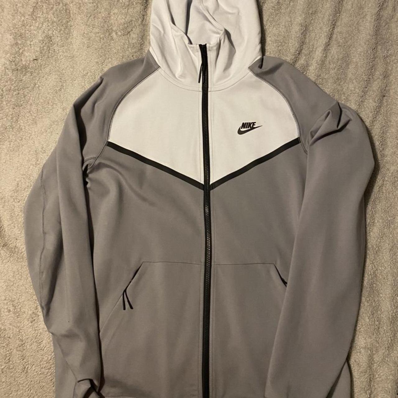 Nike tech fleece hoodie mens ️ Grey & white colour... - Depop