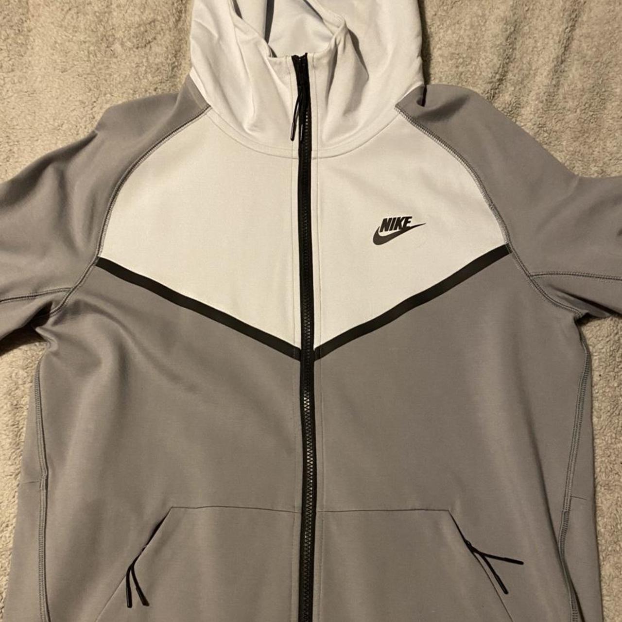 Nike tech fleece hoodie mens ️ Grey & white colour... - Depop