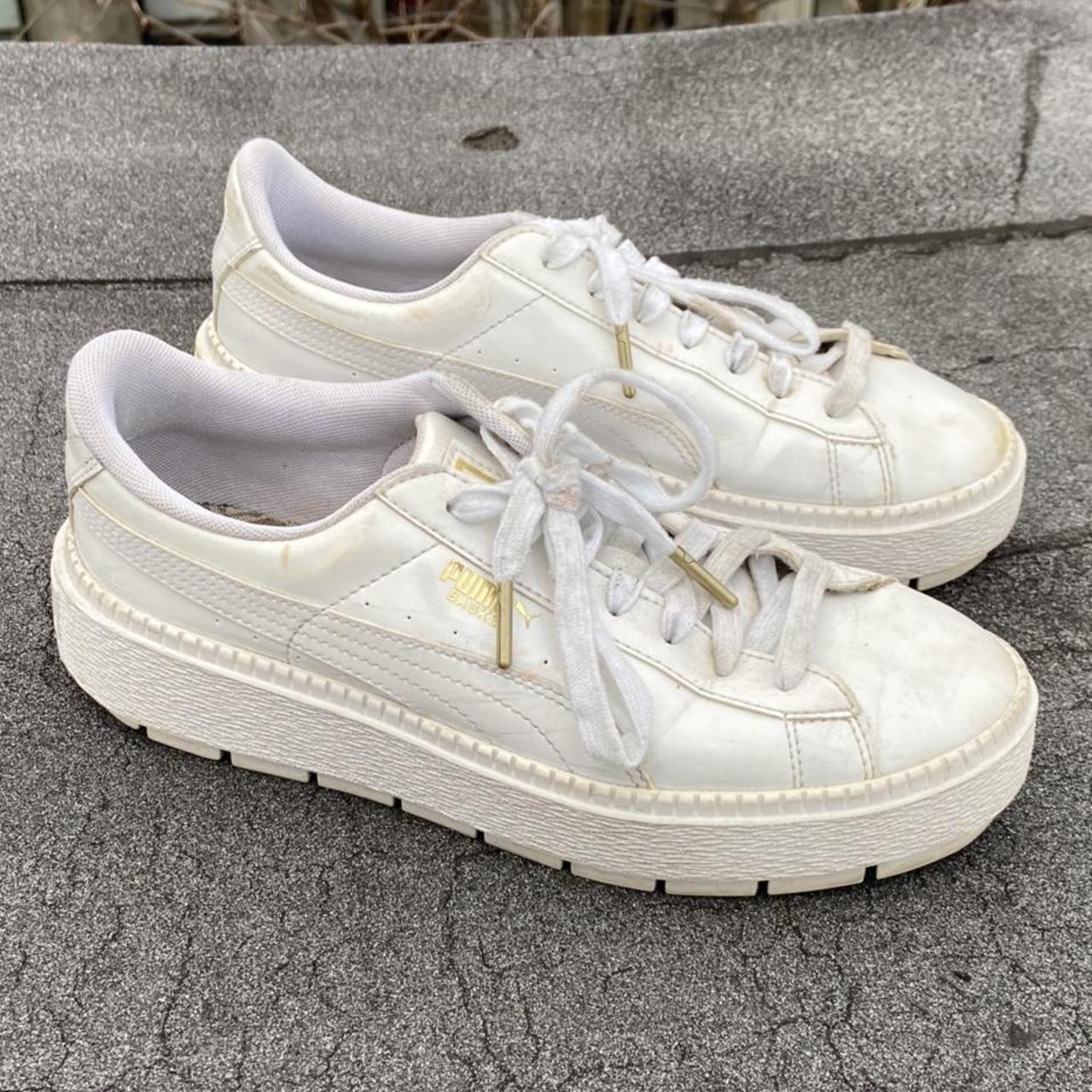 puma platform white