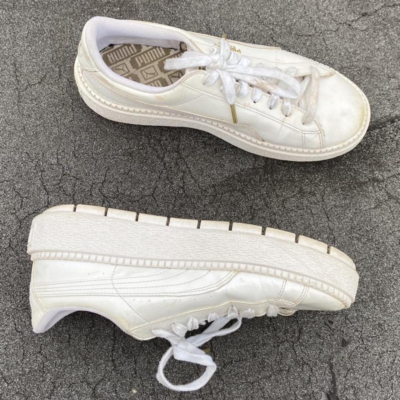 White Puma Platform Sneakers 🤍🤍 Spice up any outfit... - Depop