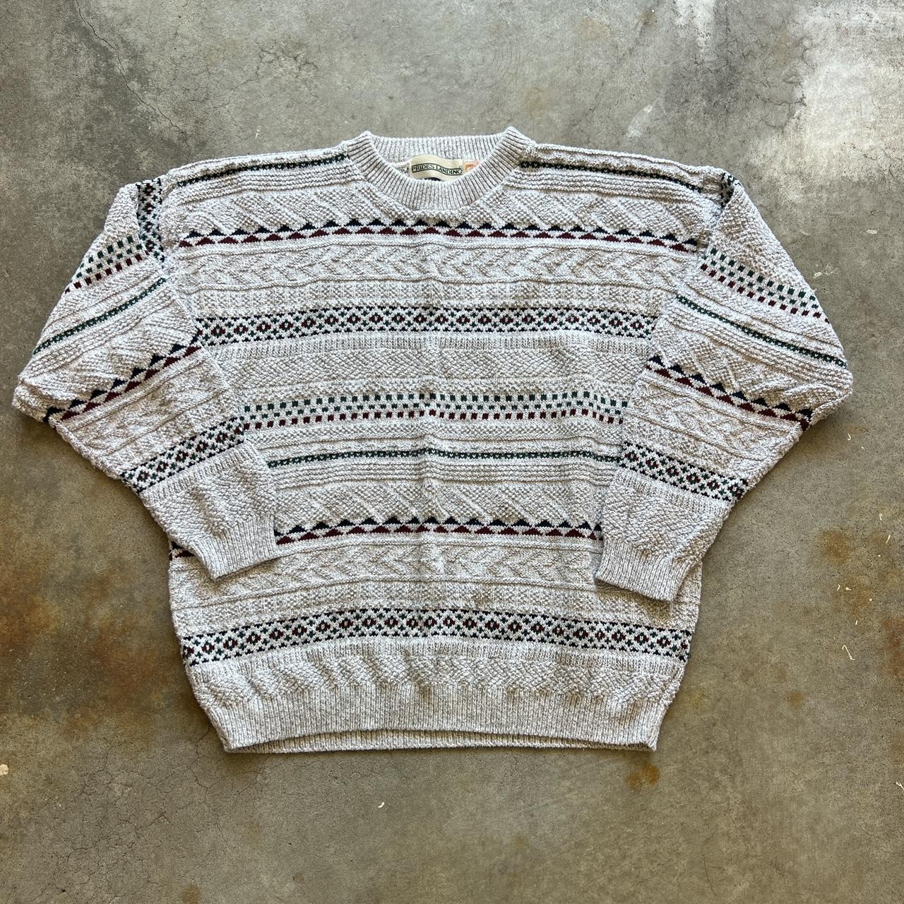 vintage prides landing cross knit patterned... Depop