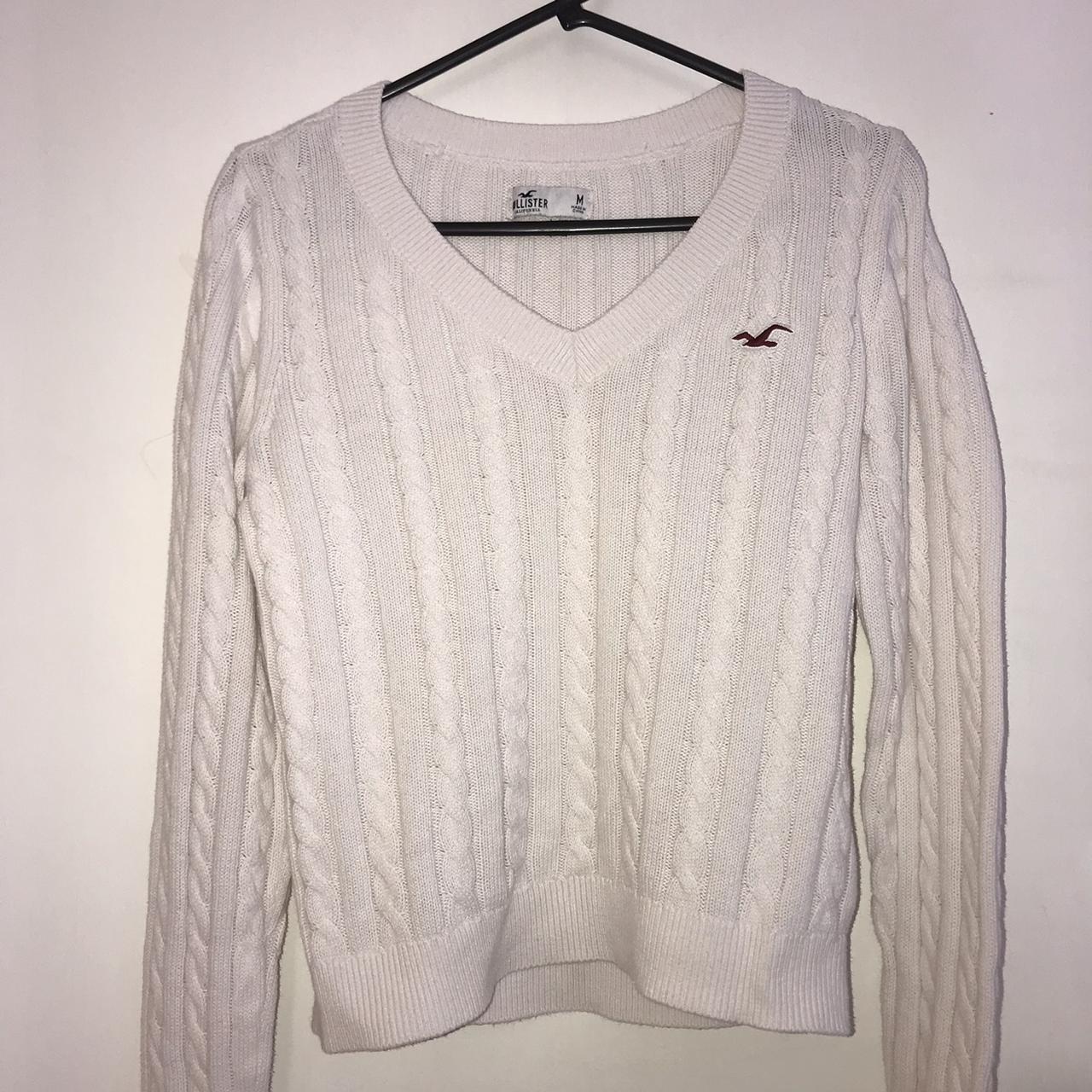 cable v neck sweater