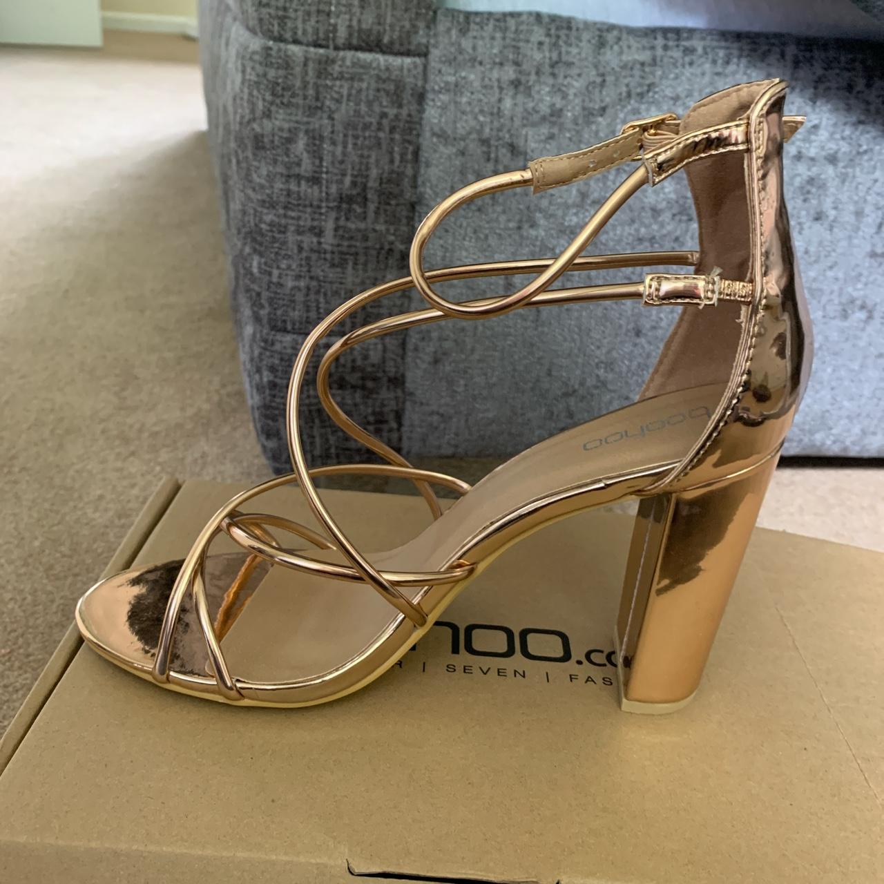 Rose gold heels on sale boohoo