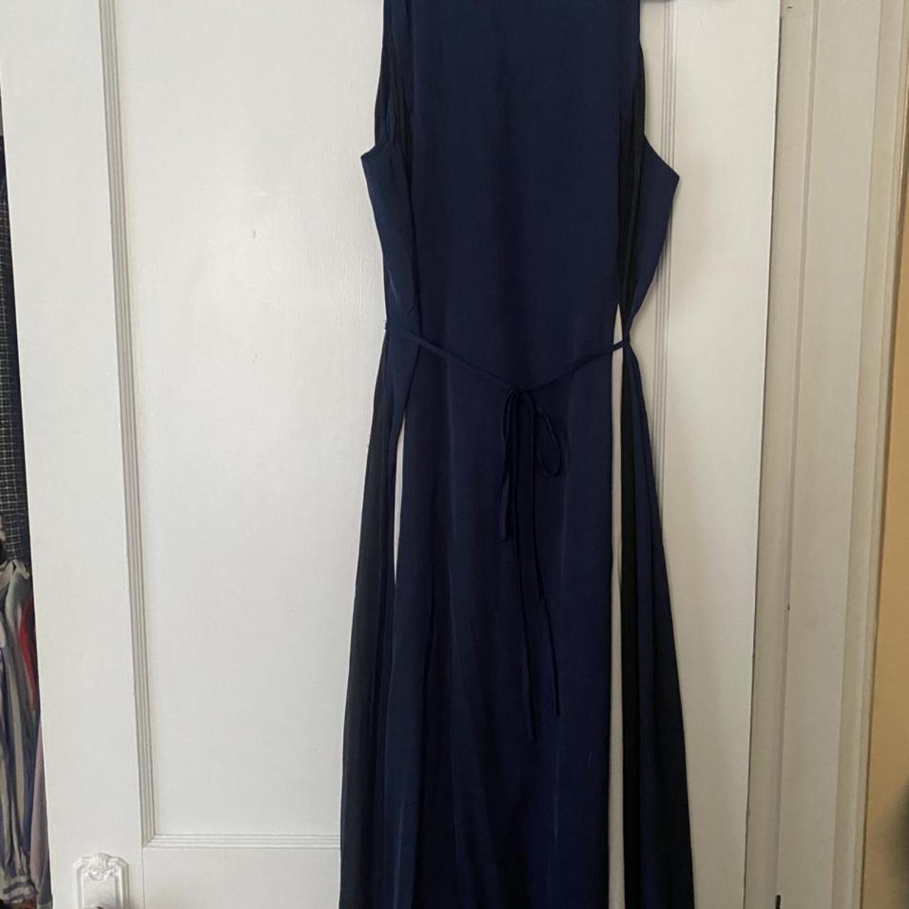 Beautiful navy Banana republic gown, silk and in... - Depop