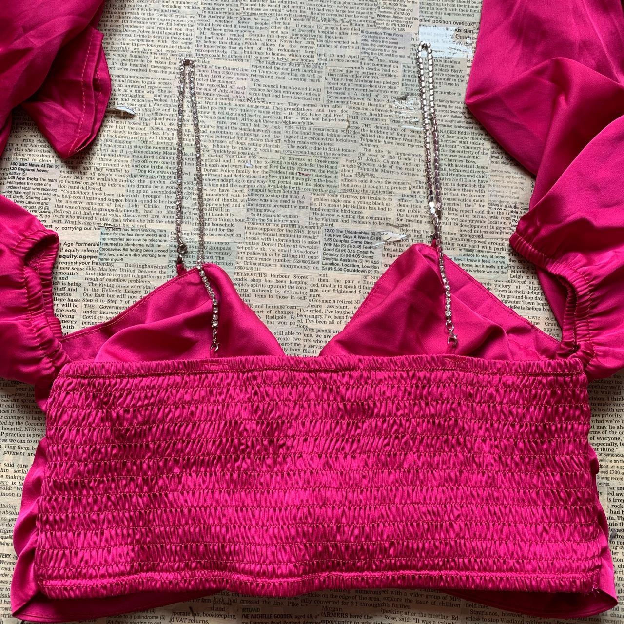 Women's Pink and Silver Crop-top | Depop