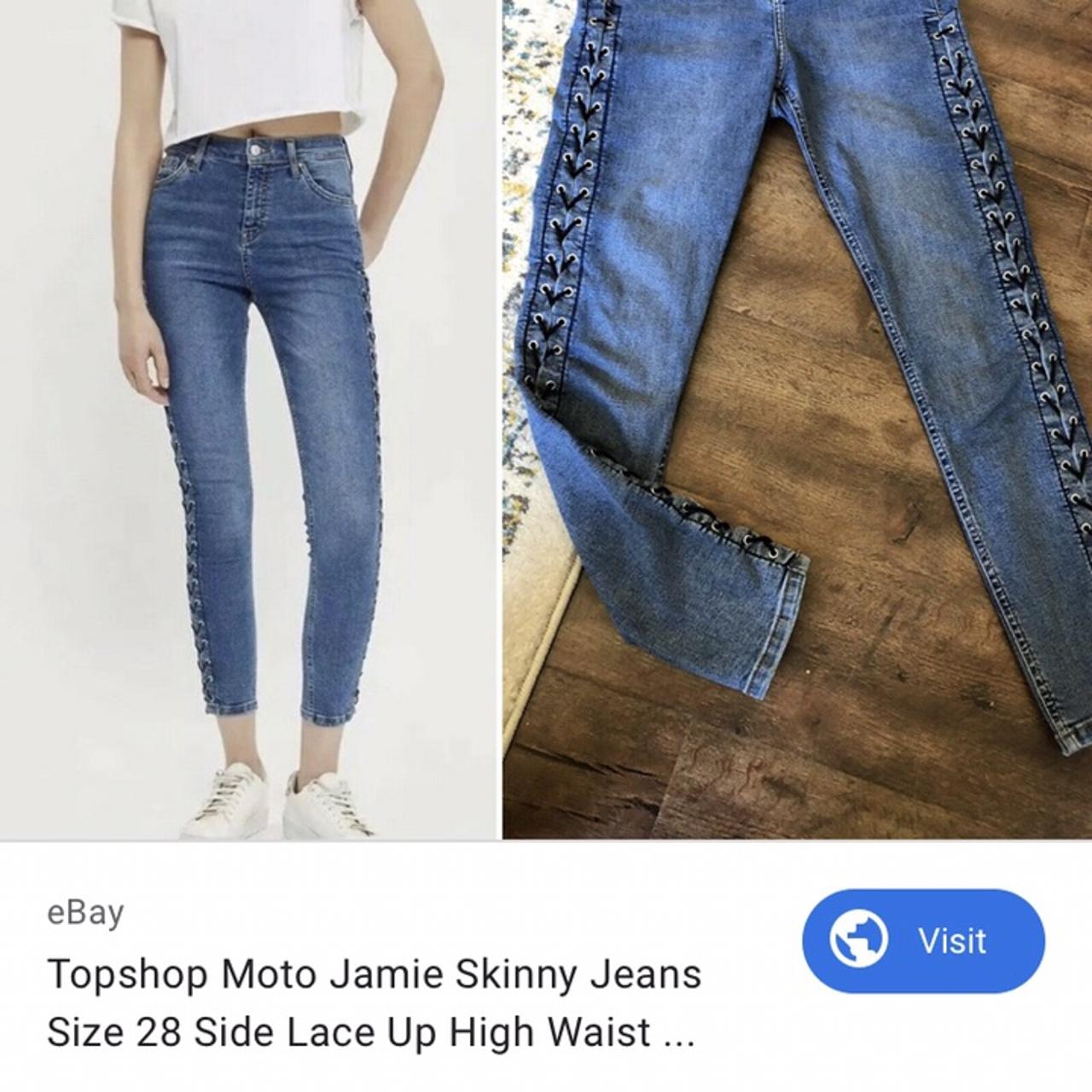 Lace up hot sale jeans topshop