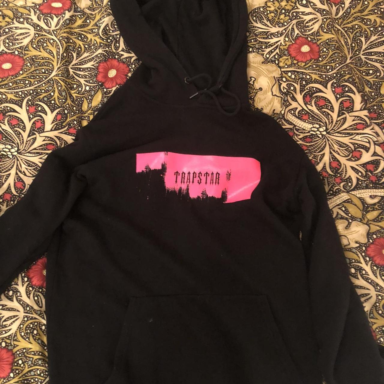 Pink trapstar hoodie. Size L but fits Medium. Good... Depop