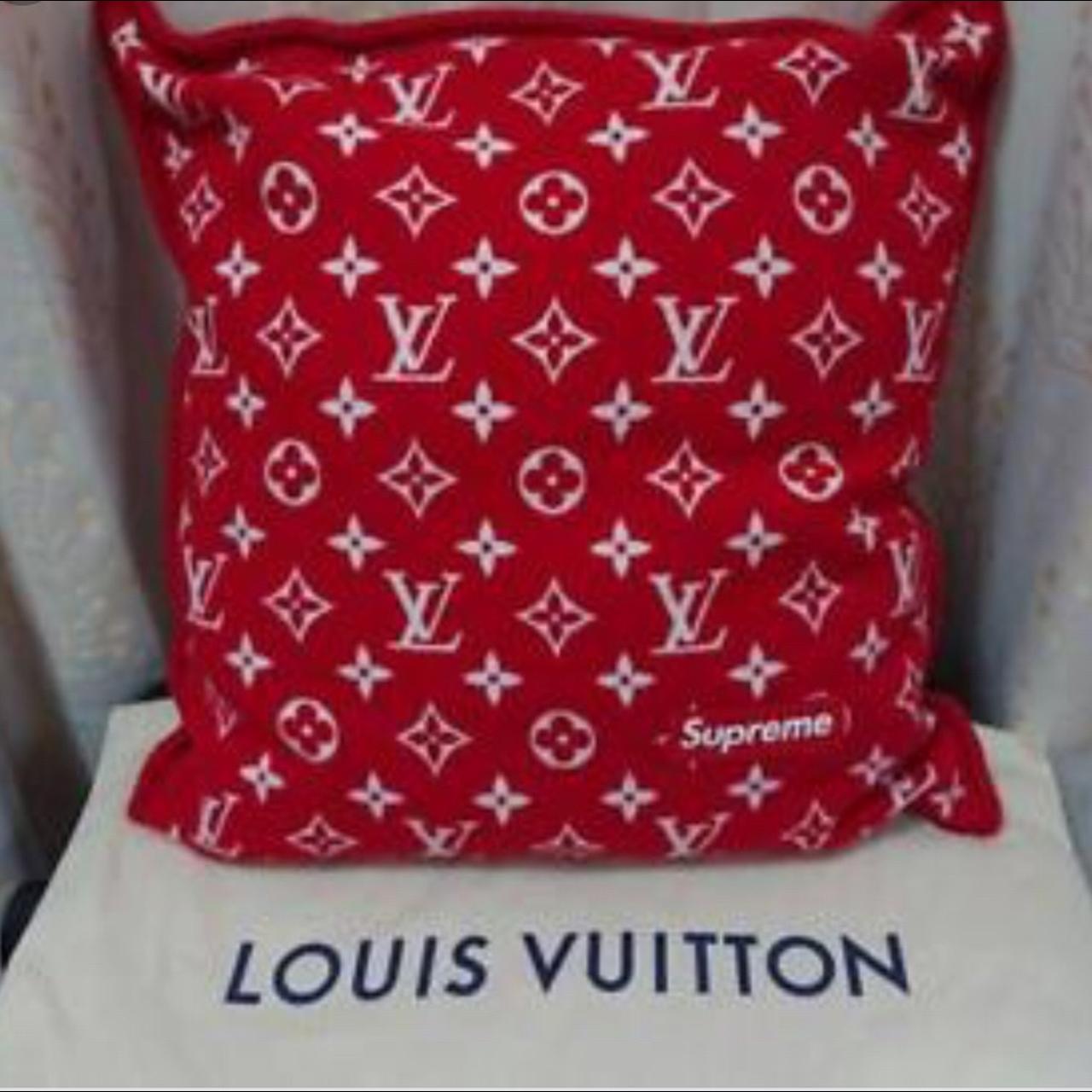Louis Vuitton x Supreme Monogram Throw Pillow - Red Pillows