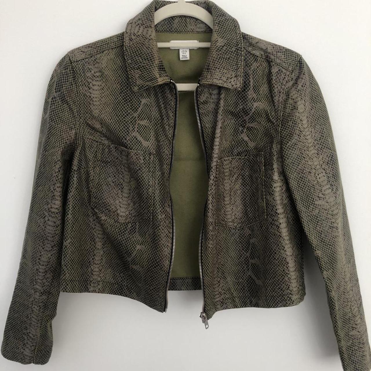 snakeskin cropped jacket