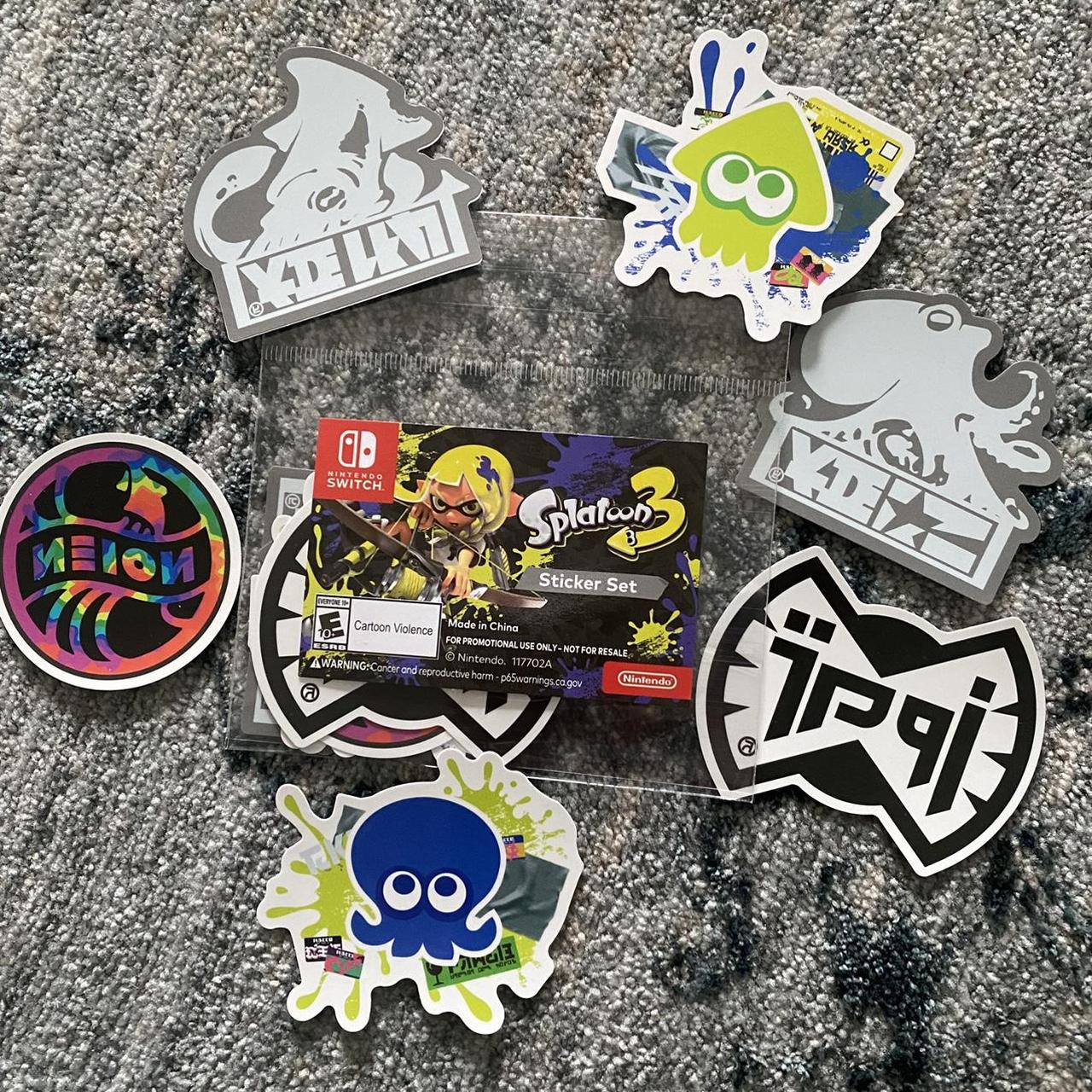 Splatoon 3 stickers! Game Stop pre order sticker... Depop