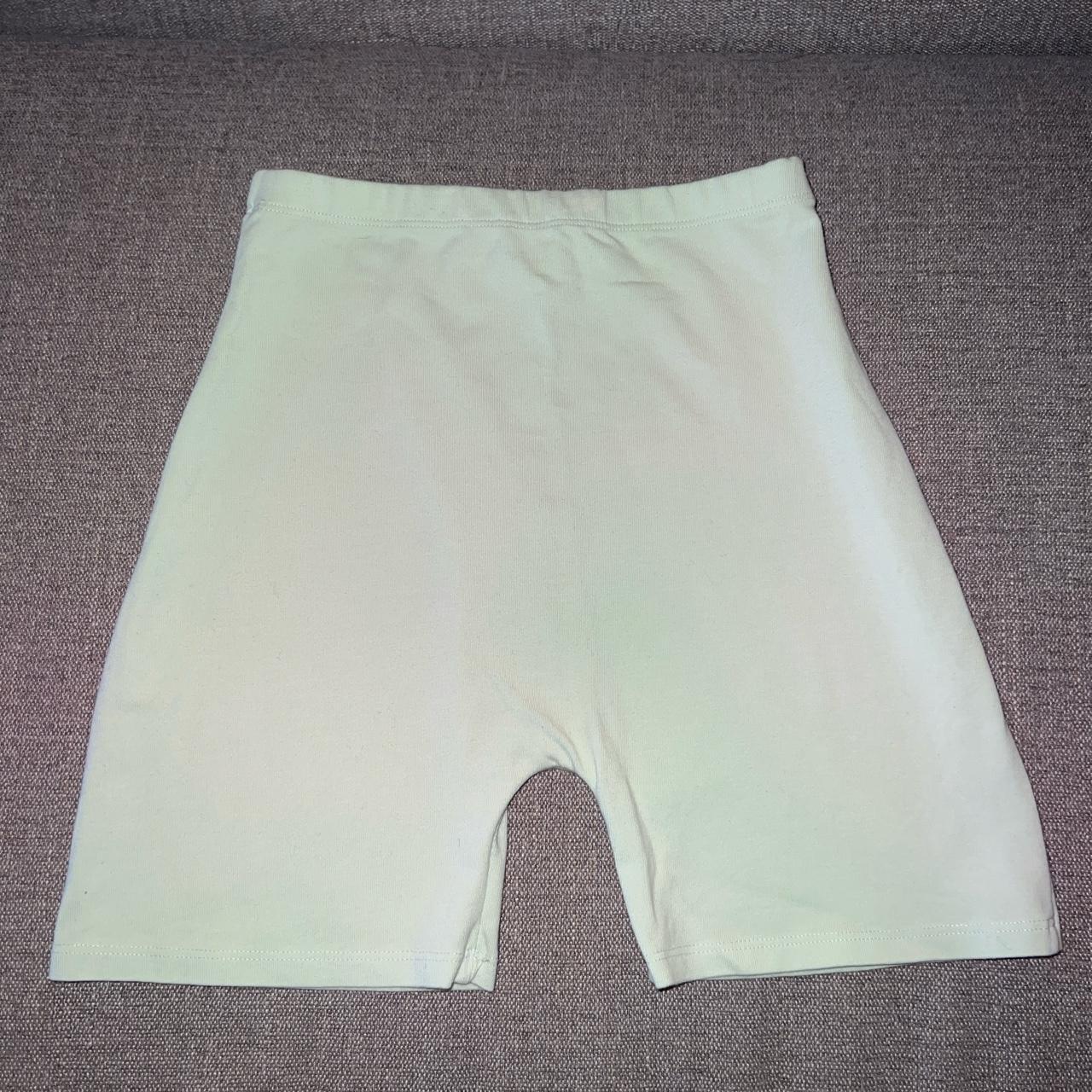 mint green biker shorts