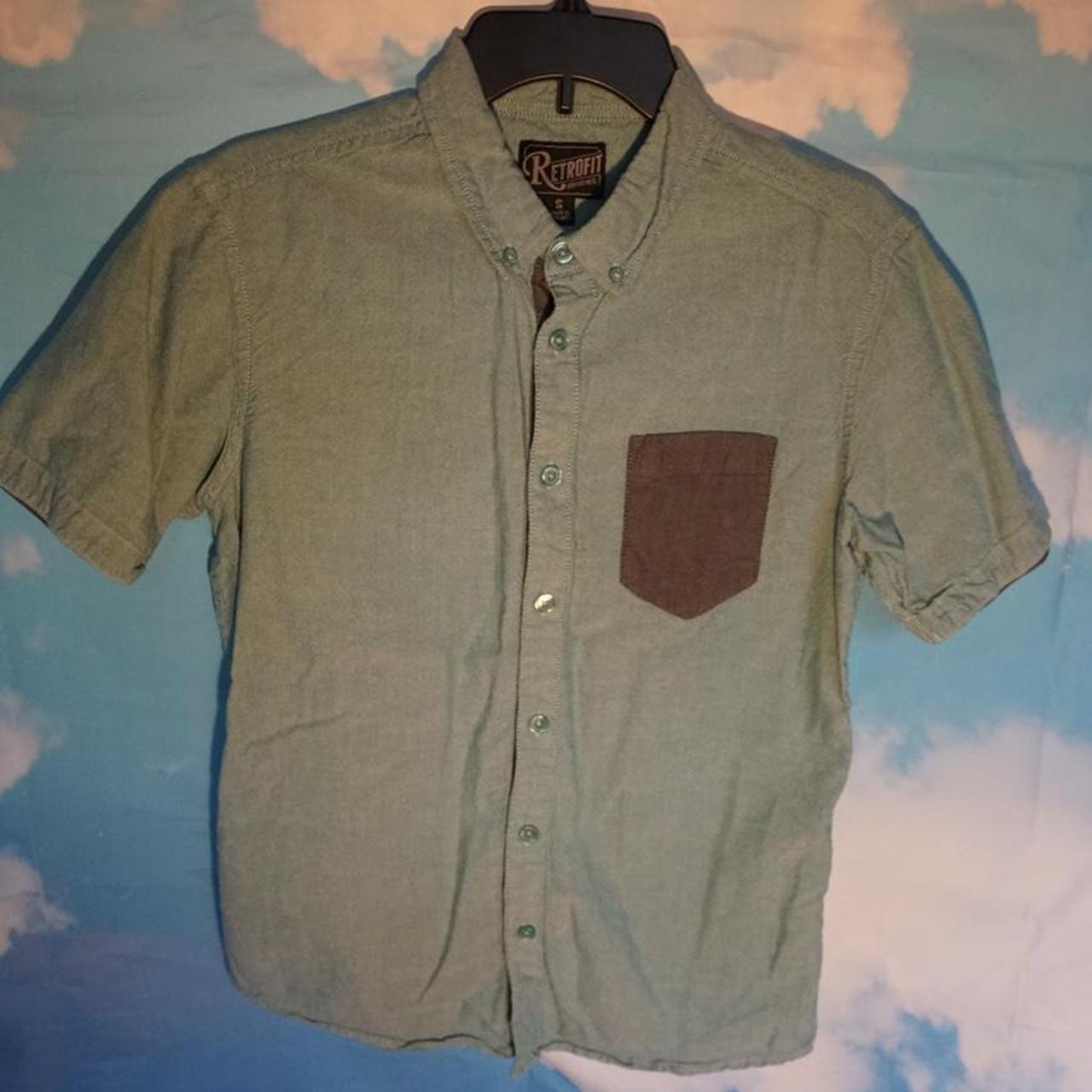 Tillys Men's Blue and Grey Shirt Depop