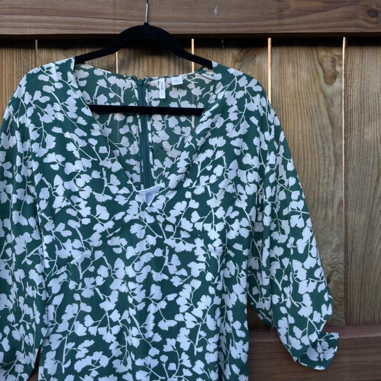 Lewit Evergreen Gingko Ruffle Floral Silk Depop