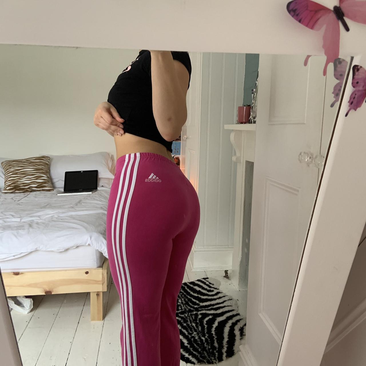 pink vintage adidas yoga pants/ sweatpants/joggers/ - Depop