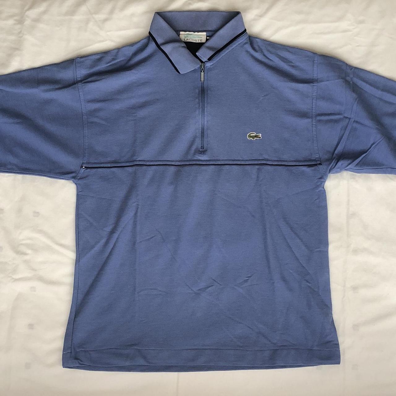 Lacoste pastel blue zip up polo shirt Tiny... - Depop