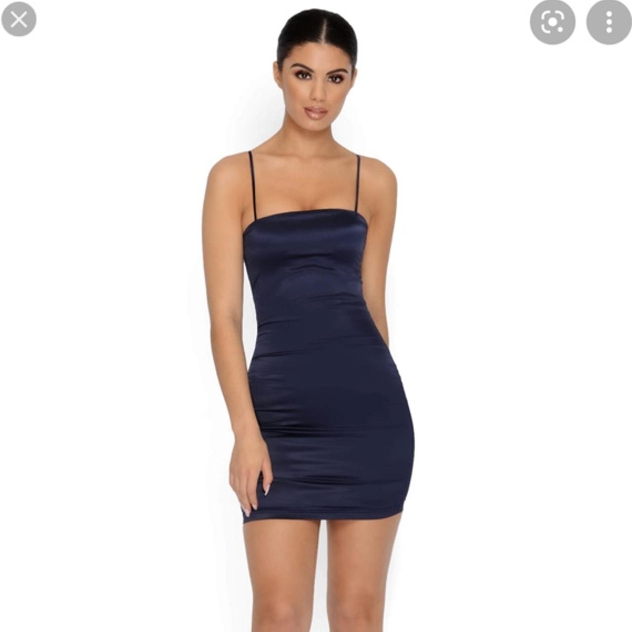 navy satin oh polly dress