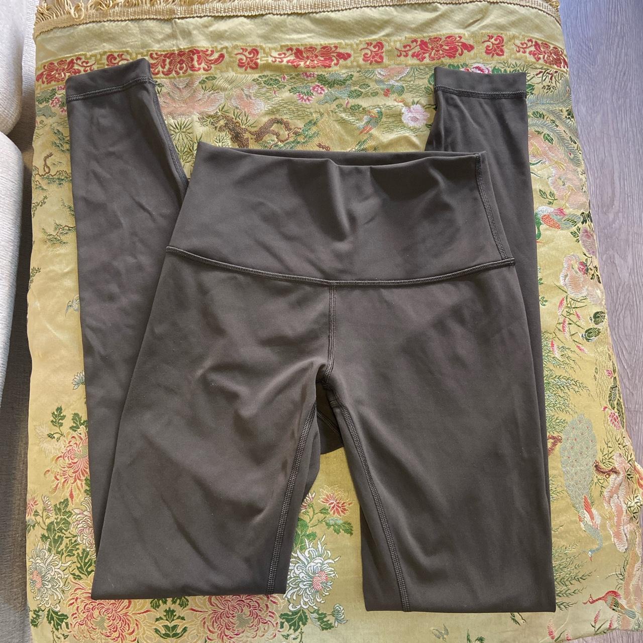 Army green luon leggings size 4 #lululemon - Depop