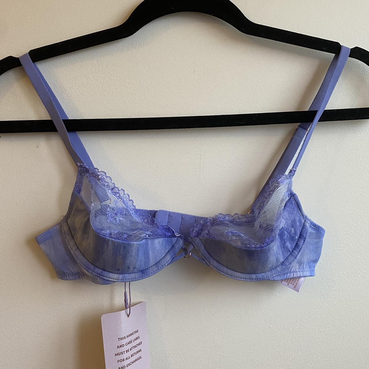 Victoria Secret lavender lace demi cup bra. Size - Depop