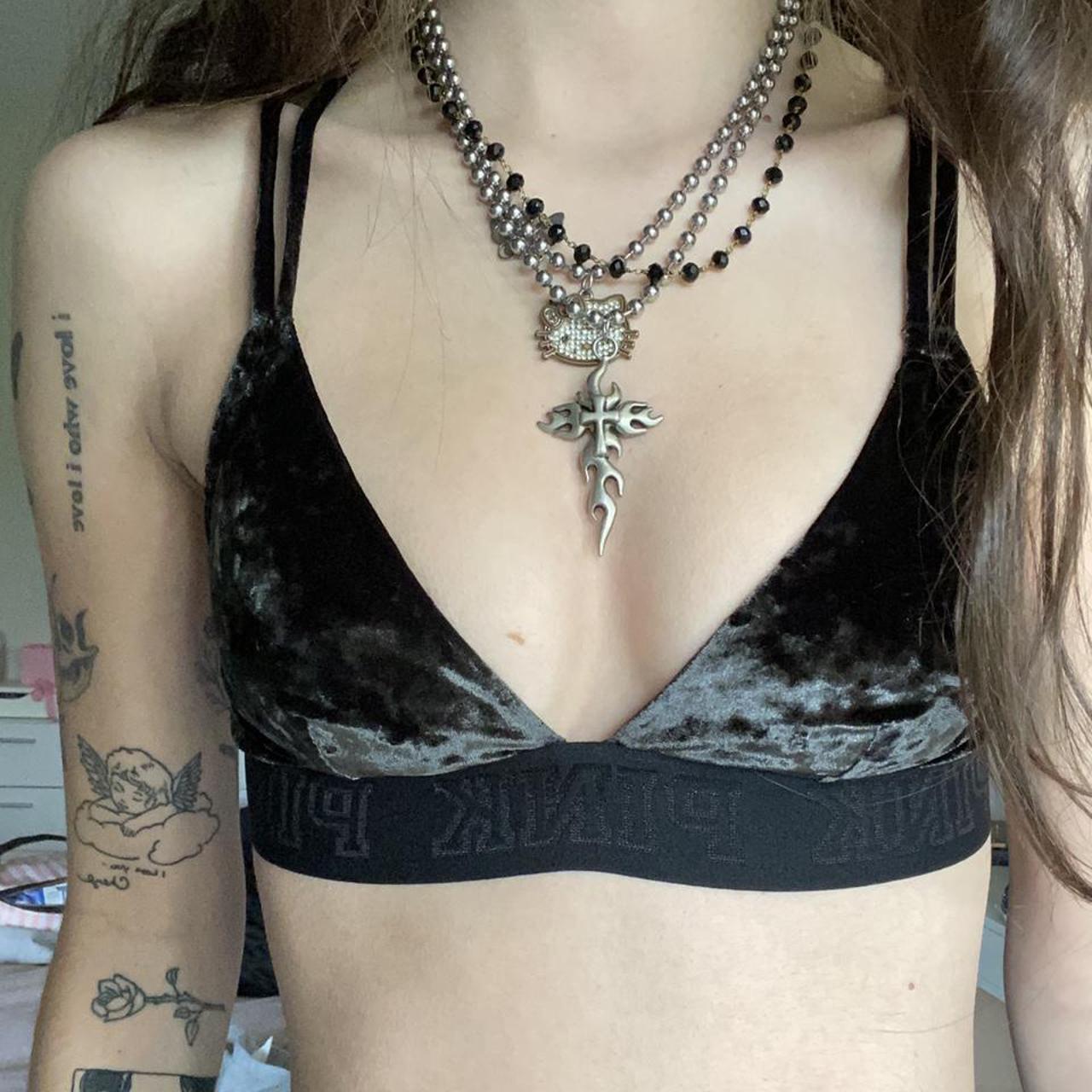 VICTORIA'S SECRET PINK BLACK VELVET BRALETTE ☆ the - Depop