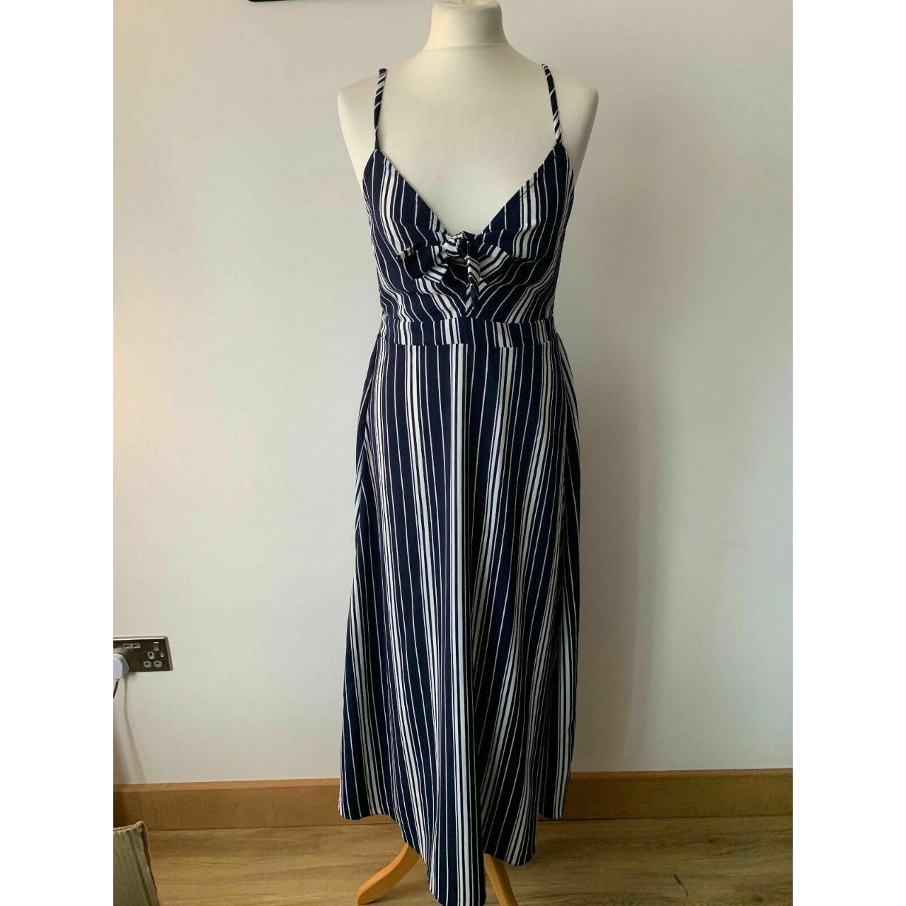 Brave Soul Women's White and Blue Dress