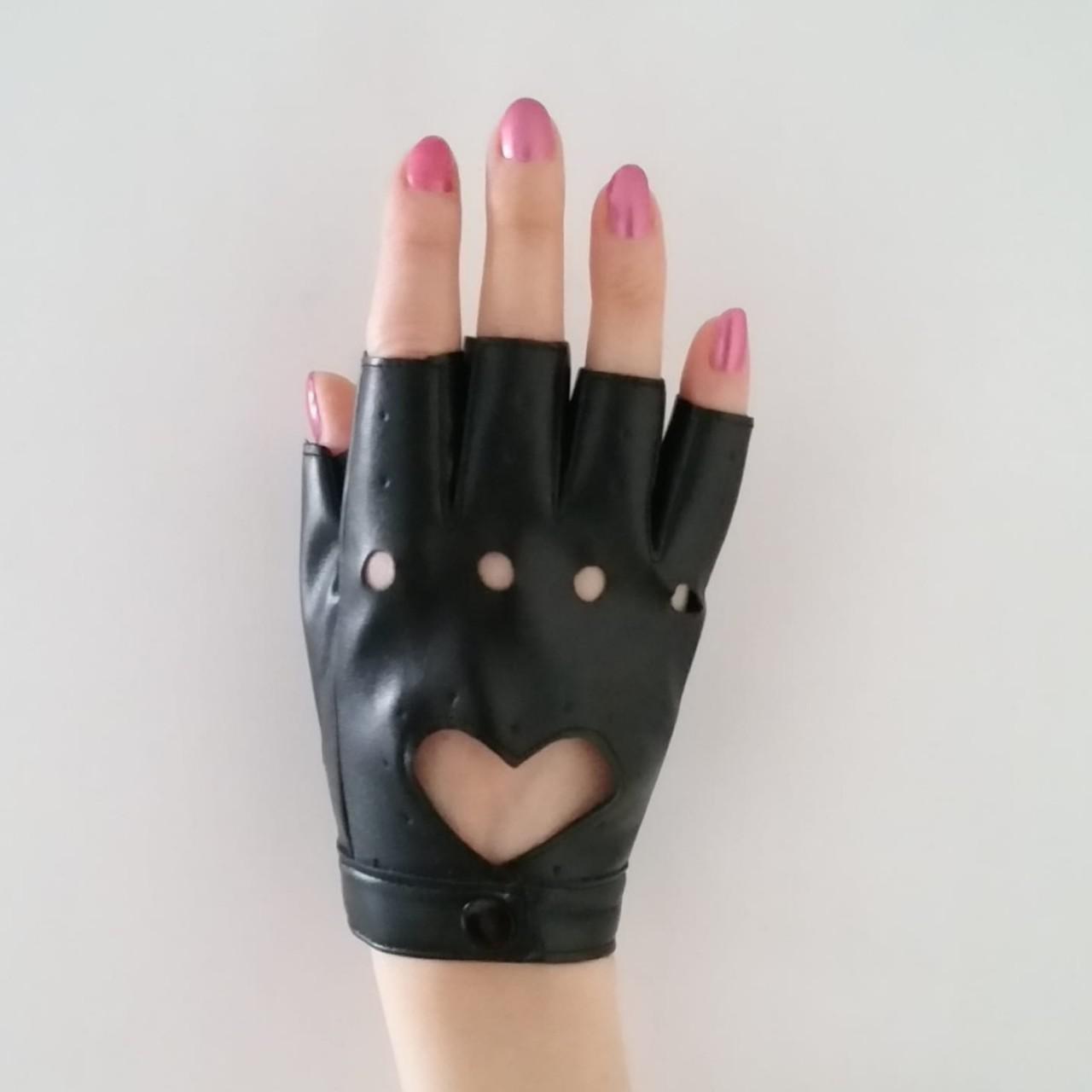 Sexy Black Faux Leather Fingerless Gloves With A Depop 5624