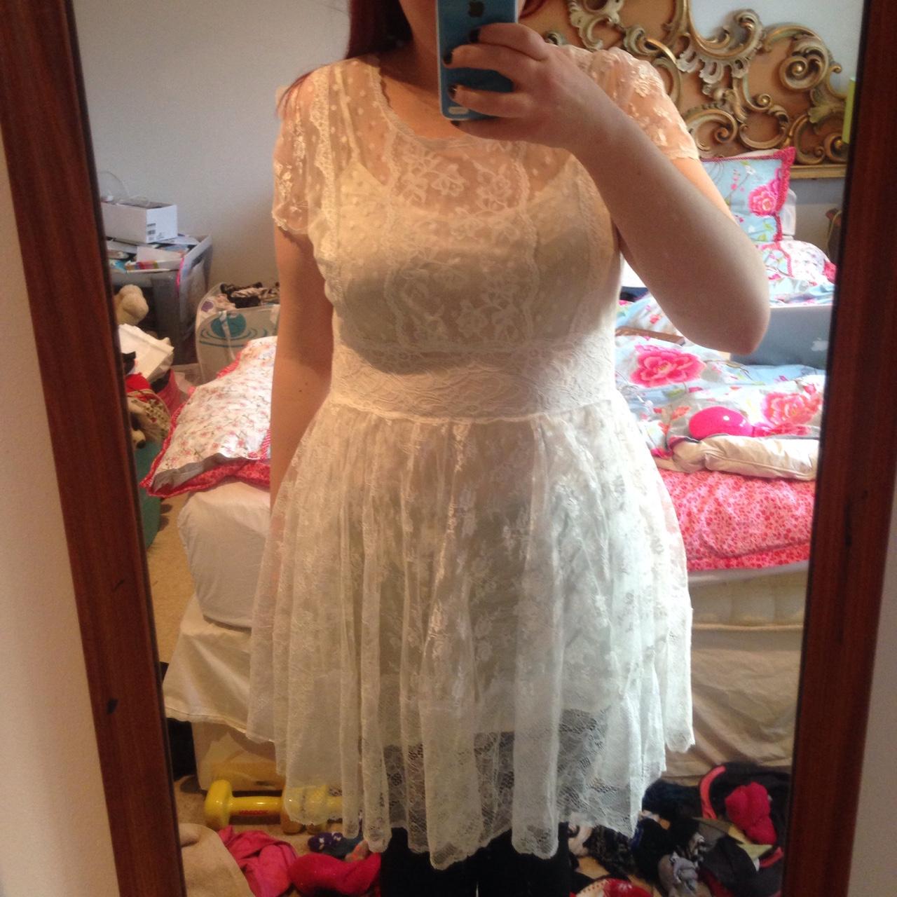 Topshop cream sale lace dress