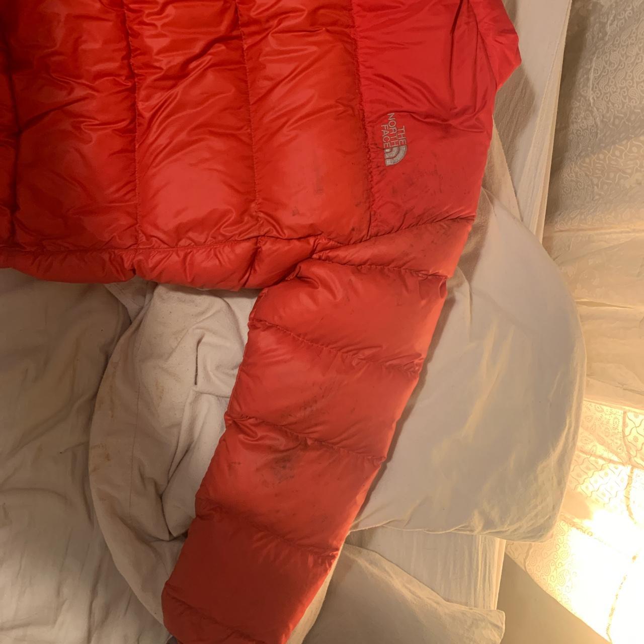 red north face puffer 700 womens L - would fit size... - Depop