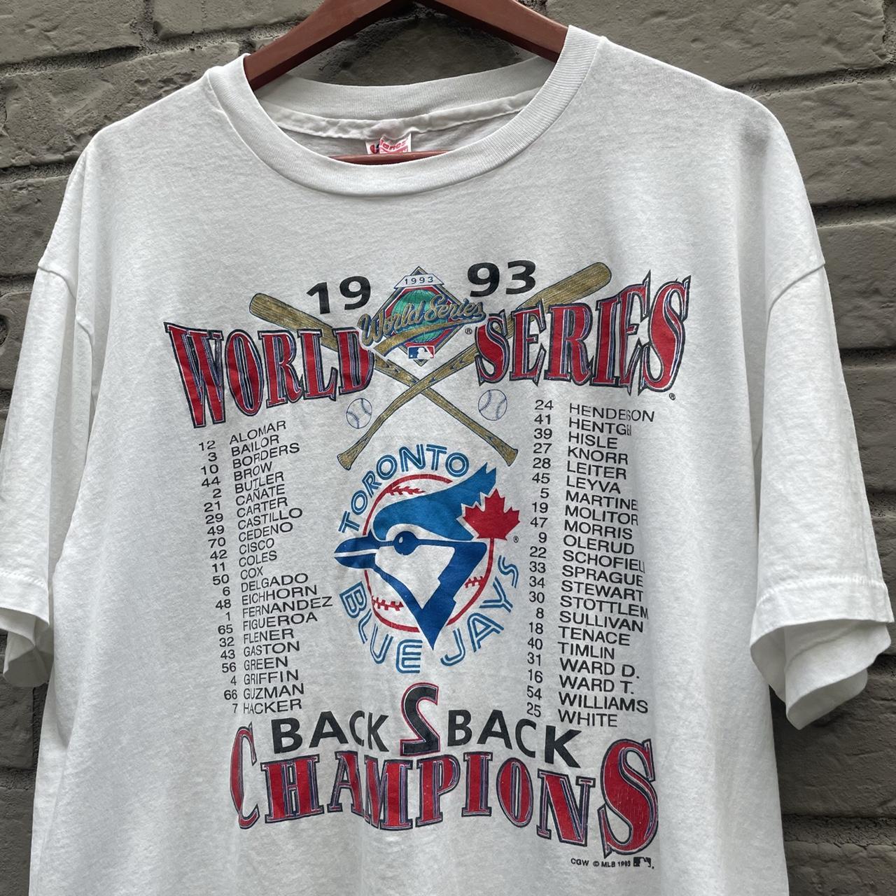 Vintage Blue Jays 1992 1993 Championship Shirt Mens - Depop