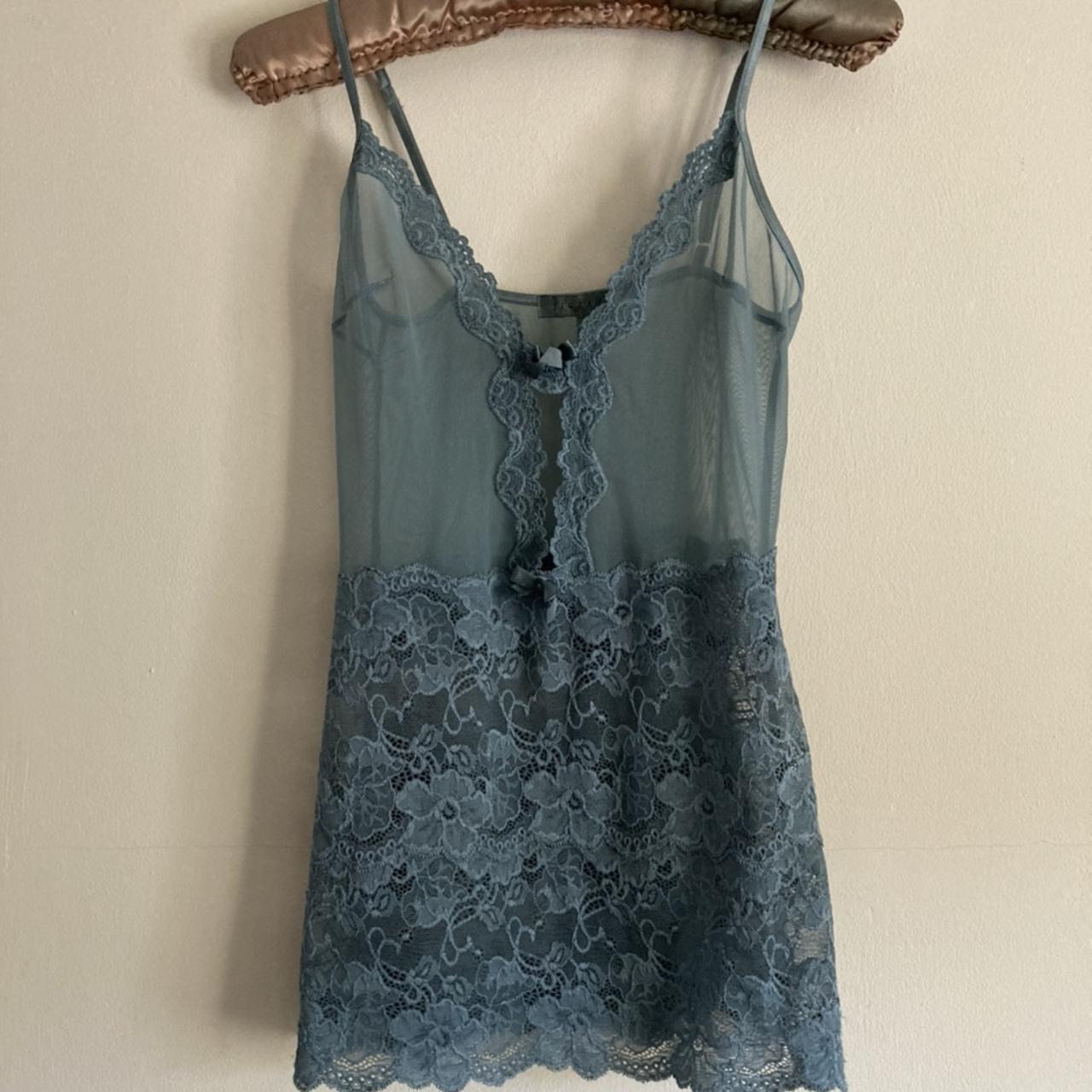 Sheer and lace blue Jigsaw camisole. Size small.... - Depop