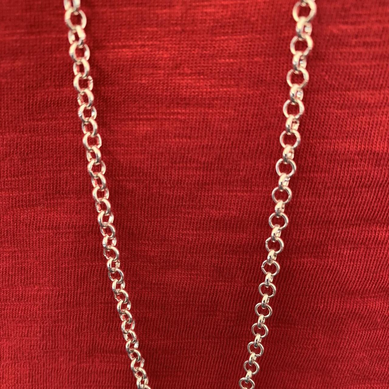 Silver plated rolo chain necklace. Men and women... Depop