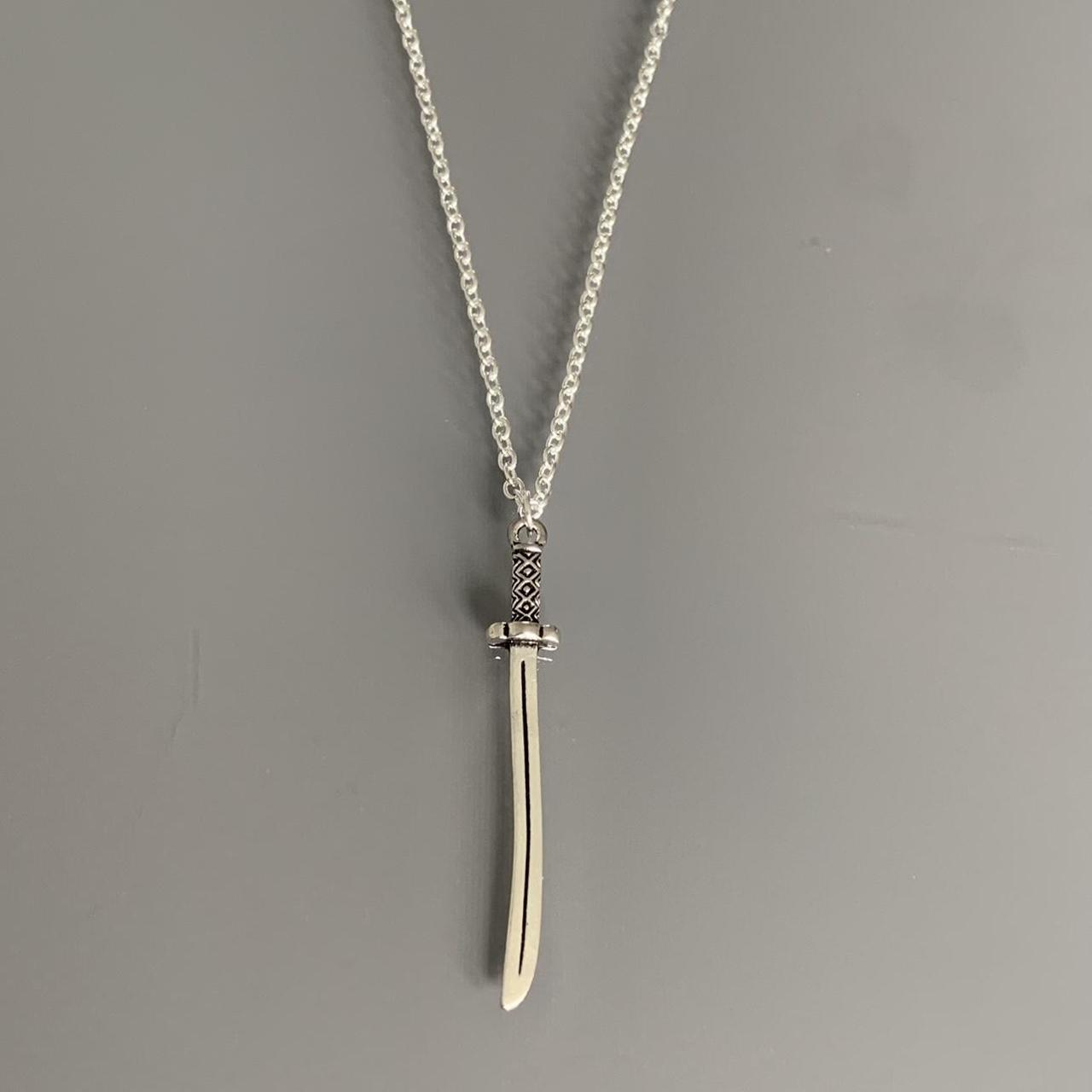 Sword necklace ⚔️ Silver sword pendant on a 18”... - Depop