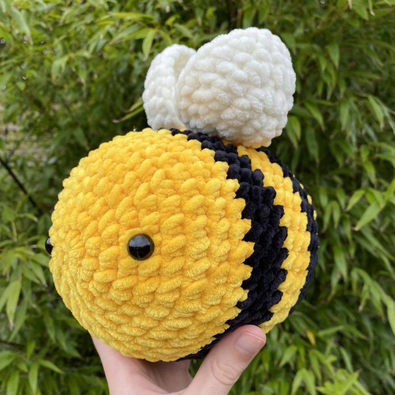 Crochet bee plushie handmade by me :) made with baby... - Depop