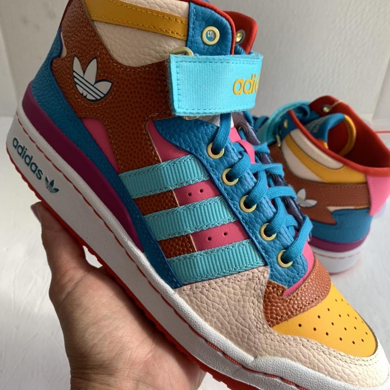 rainbow adidas high tops