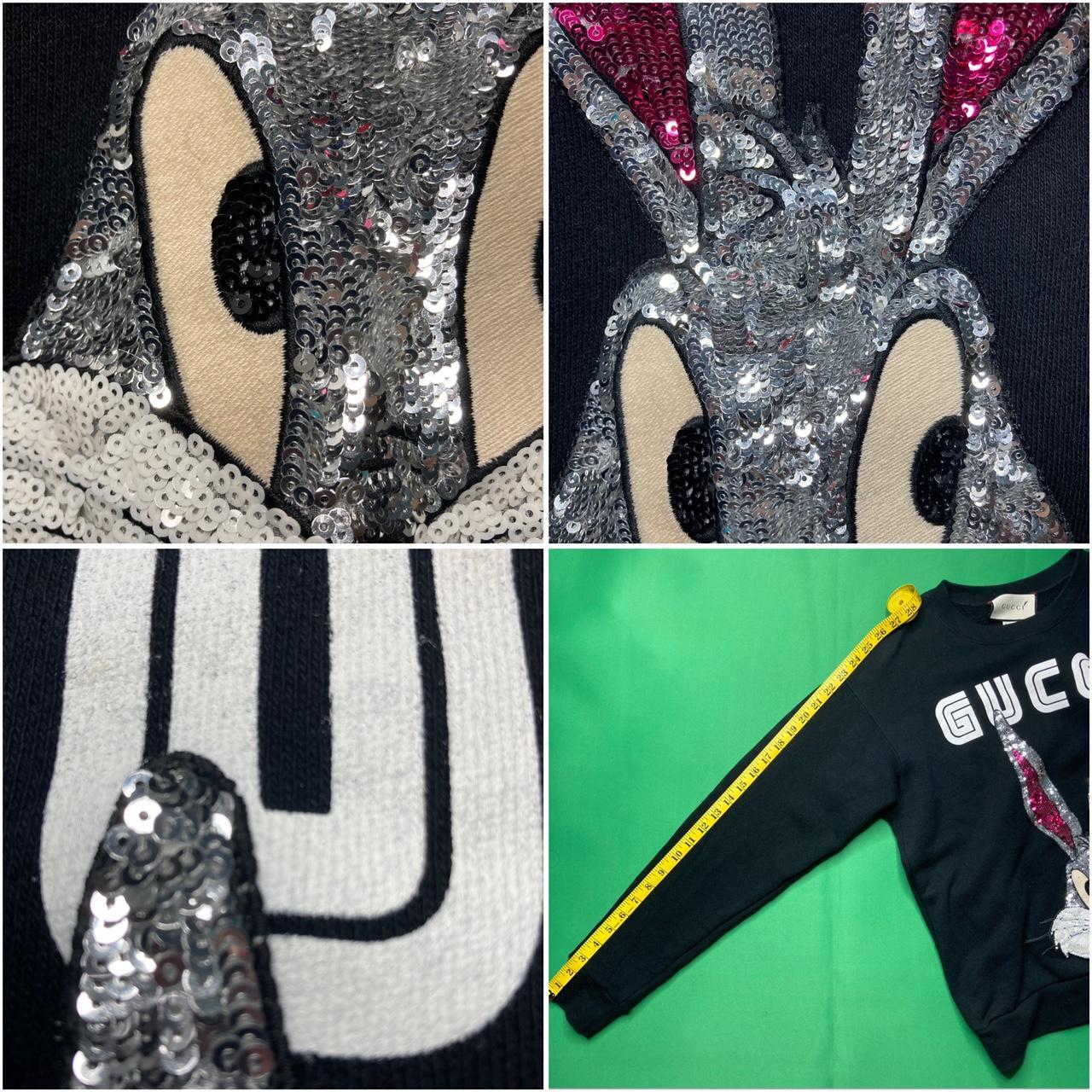 RARE! Gucci Sweatshirt AUTHENTIC Black Looney Tunes Bugs Bunny Sequin XS