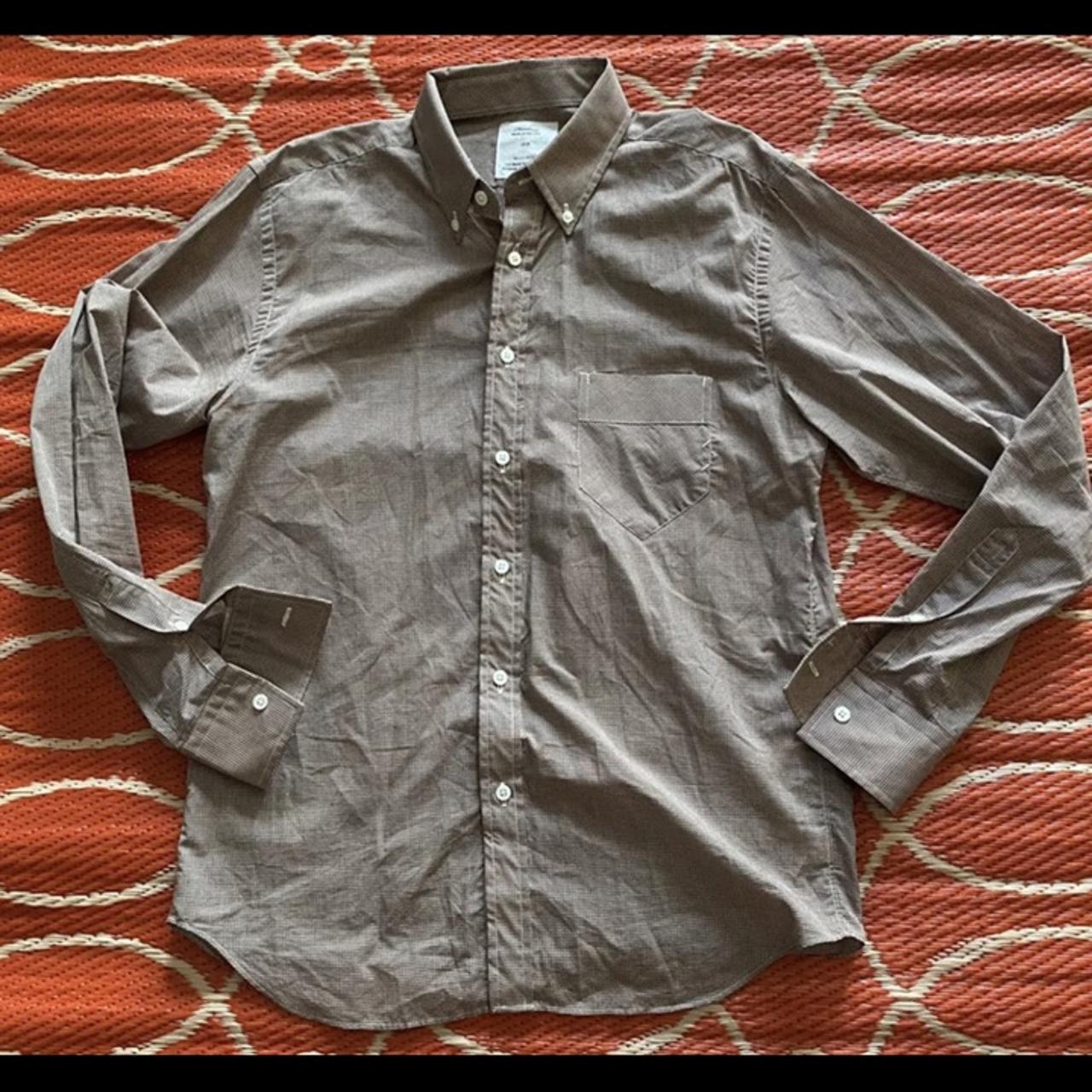 Billy Reid Heirloom Holt Brown Paperthin Dress Shirt Depop