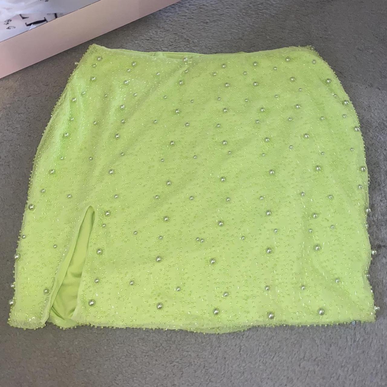 Oh Polly Women's Green Skirt Depop