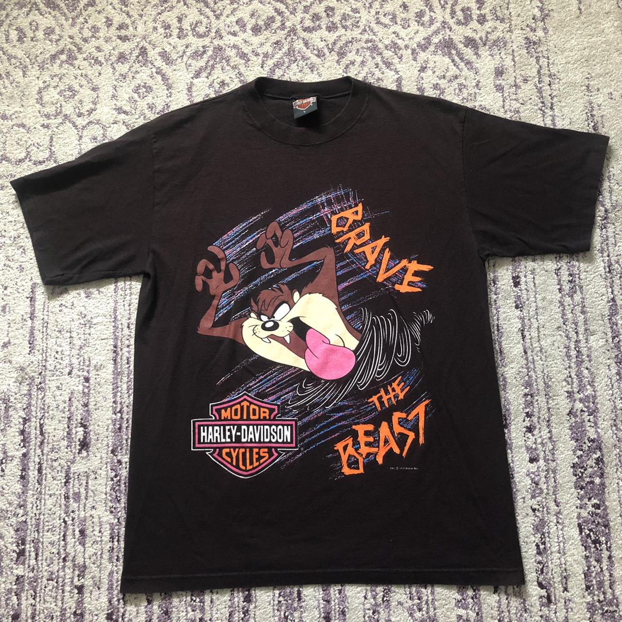 Vintage Harley Davidson Looney Toons Taz Tee Shirt | Depop