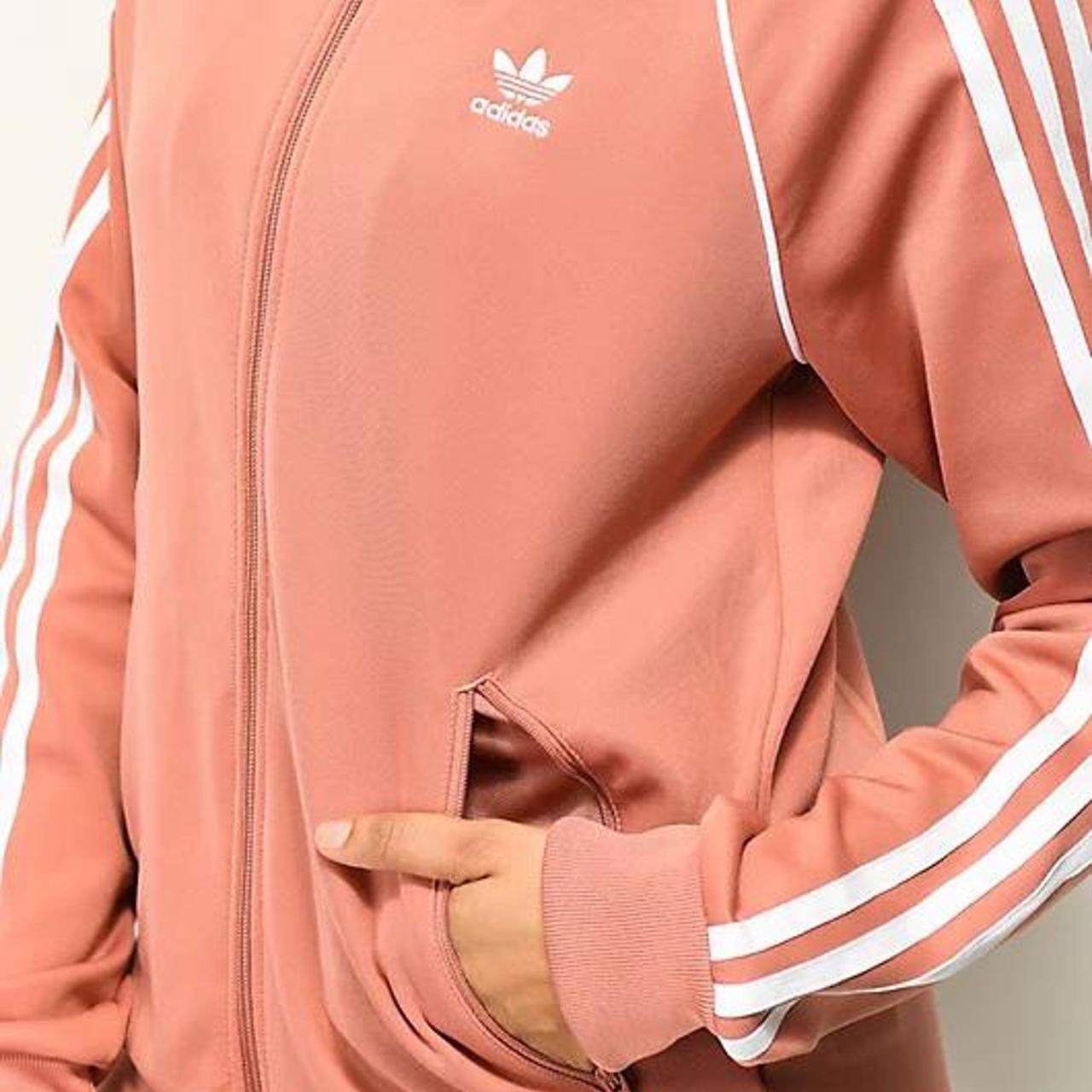 Adidas Originals Dusty Rose Track Jacket Side zip. Depop