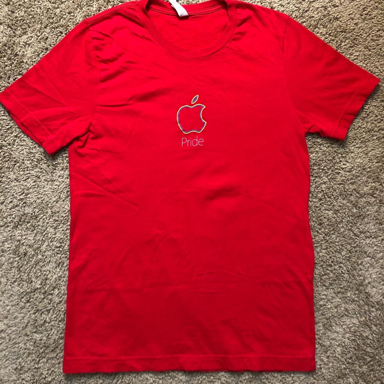 Vintage Apple pride tee in red good condition Depop